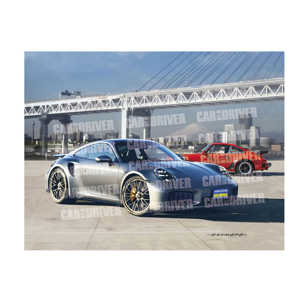 【アートボード】ポルシェ 911ターボSと930ターボ『CAR and DRIVER』（2026年11月号）表紙